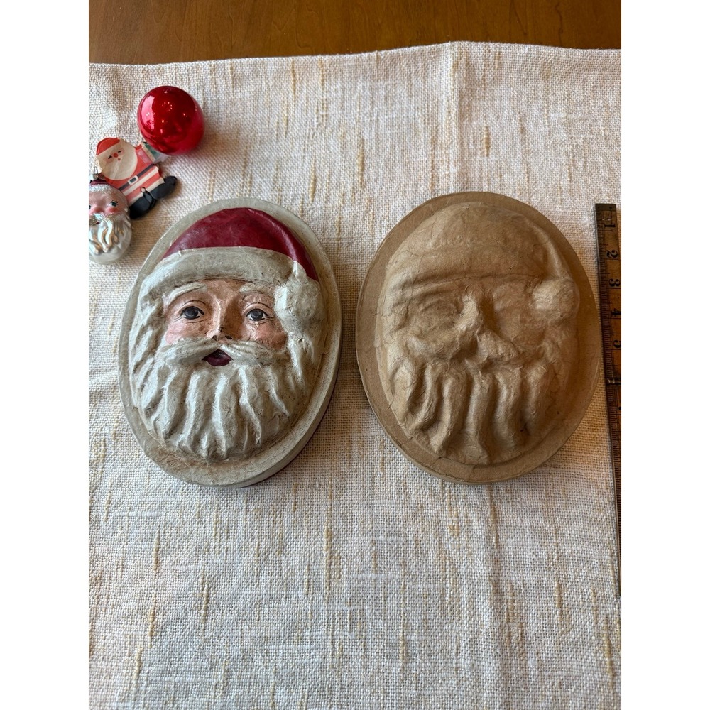 Santa face.   Box lid    Set of 2
